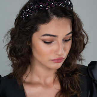 Mor Taşlı Abiye Saç Aksesuarı DY508