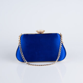 Saks Mavi Saten Gece Çantası SH834