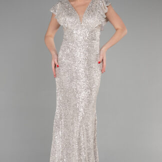 Vizon Uzun Pul Payetli Balık Abiye Elbise ABU1481