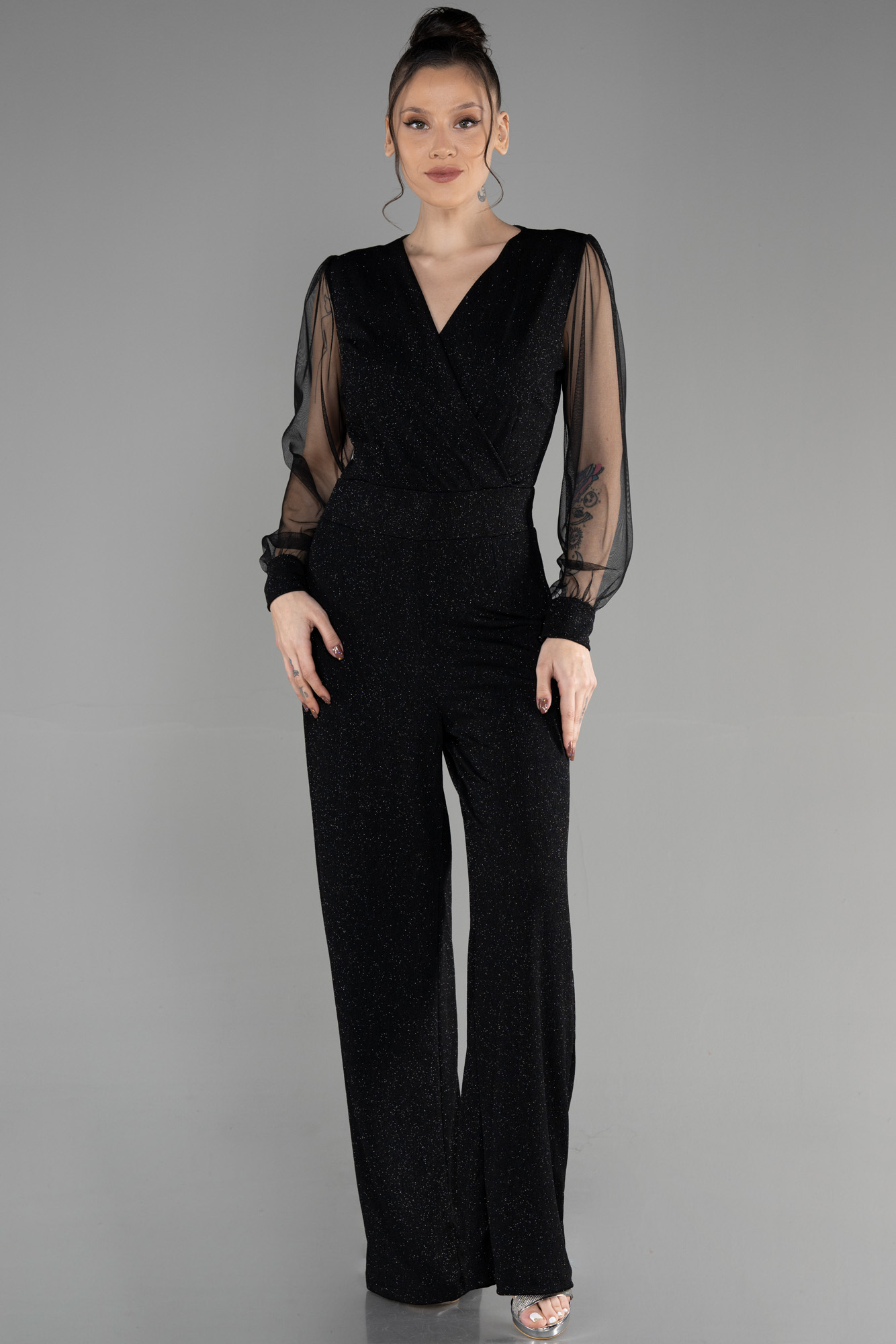 Siyah V Yaka Simli Tulum ABT012