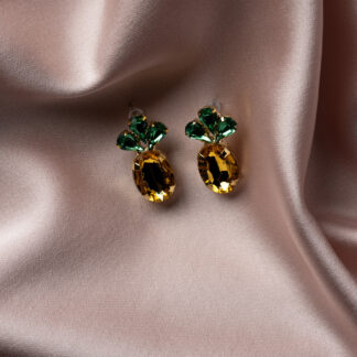 Sarı Taşlı Abiye Küpe DY793