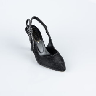 Siyah Lazer Kesim Stiletto MJ4102