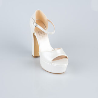 Beyaz Cilt Platform Topuk Ayakkabı MJ4600