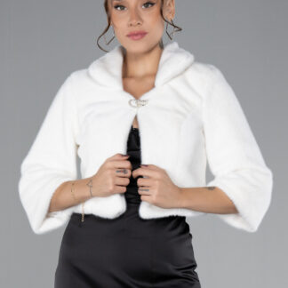 Ekru Kürk Görünümlü Abiye Etol AE816