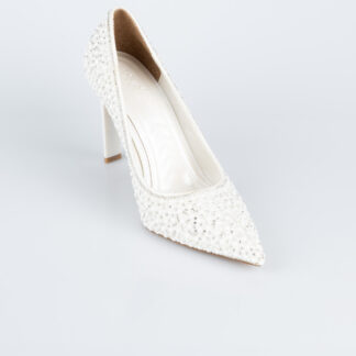 Beyaz Taşlı Stiletto AB1138