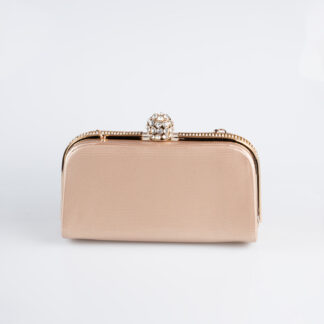 Pudra Tırtıklı Desenli Deri Gece Çantası KC129