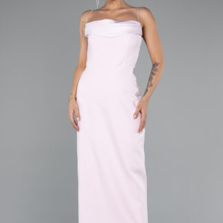 Pudra Askılı Midi Davet Elbisesi ABK2384