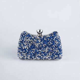 Saks Mavi-Gold Süet Gece Çantası SH828