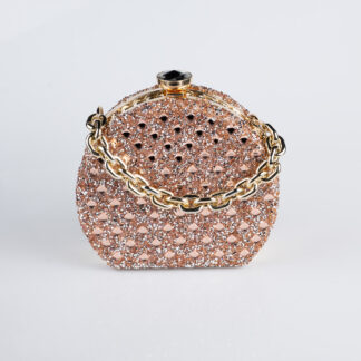 Altın-Gül Kurusu Taşlı Gece Çantası SH854