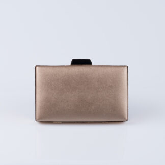 Bronz Tırtıklı Desenli Deri Abiye Çanta V274